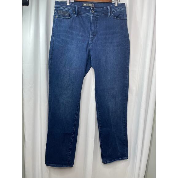 Levi's denim blue jeans women's size 16 512 Straight Leg * FLAW - see descri * - Picture 10 of 14